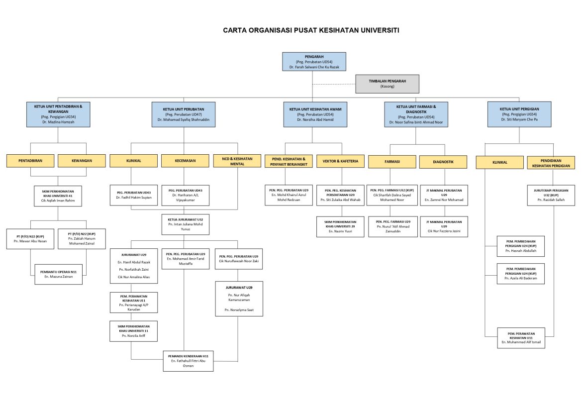 Organisation Chart Upsi Pusat Kesihatan